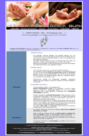 Diseño Web IDG GRUP WEB para CLINICA BURI - Podología. Fisioterapia. Osteopatía. (Cornellá. Barcelona).