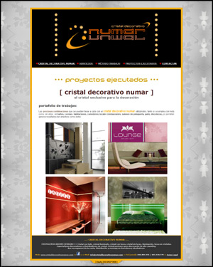Diseño Web IDG GRUP WEB para CRISTAL DECORATIVO NUMAR (L'Hospitalet - Barcelona). Cristal con leds, Cristal sin leds, Cristal decorativo. Cristal para decoración de alto standing. Todo tipo de diseños, personalizados, a medida.
