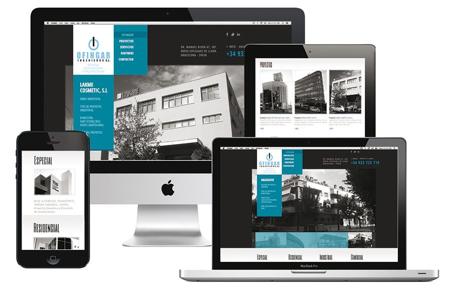 Diseño Web corporativa para empresa de Ingeniería. Cliente: OFINGAR
