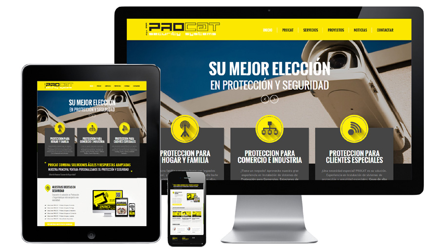 Diseño Web IDG GRUP WEB con CMS WORDPRESS & Responsive para PROCAT SEGURIDAD (Instalación de Sistemas de Seguridad en Barcelona).