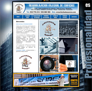 Diseño Web IDG GRUP WEB para FACHADAS ZAREN. Rehabilitación integral de Edificios. Reformas de interiores. Sant Feliu. (Barcelona).