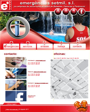 Diseño Web IDG GRUP WEB para EMERGENCIES SETMIL - IBERED. Socorrismo y Salvamento Acuático en Baleares, Canarias y Península.