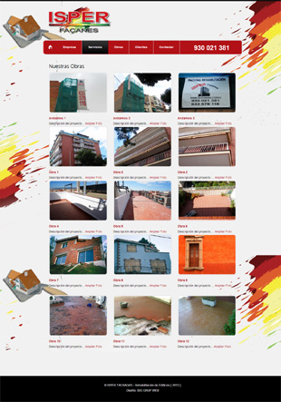 Diseño Web IDG GRUP WEB para FACHADAS ISPER. Rehabilitación integral de Edificios. Reformas de interiores. Sant Feliu. (Barcelona).
