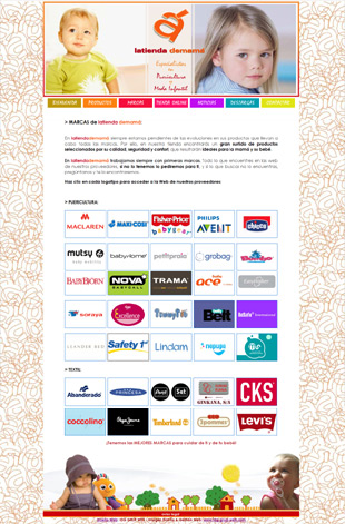 Diseño Web IDG GRUP WEB para LA TIENDA DE MAMA (Rubi y Barcelona) - Puericultura y Moda Infantil.