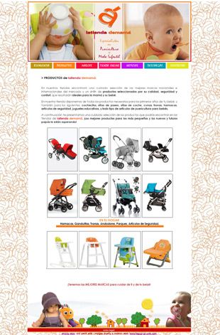 Diseño Web IDG GRUP WEB para LA TIENDA DE MAMA (Rubi y Barcelona) - Puericultura y Moda Infantil.