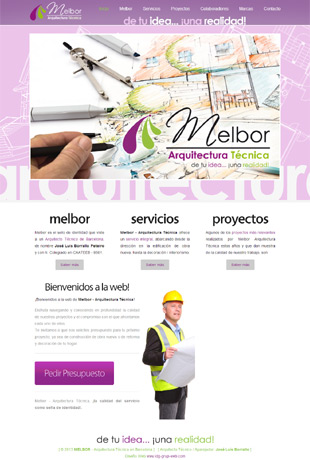 Diseño Web IDG GRUP WEB para MELBOR ARQUITECTURA TECNICA (Barcelona).