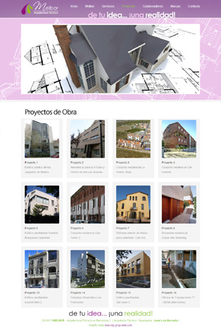 Diseño Web IDG GRUP WEB para MELBOR ARQUITECTURA TECNICA (Barcelona).