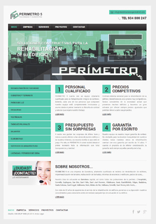 Diseño Web IDG GRUP WEB para PERÍMETRO 5. Rehabilitación integral de Edificios. Rehabilitación de casas, chalets, adosados y viviendas unifamiliares. Construcción. Cornellá. (Barcelona).