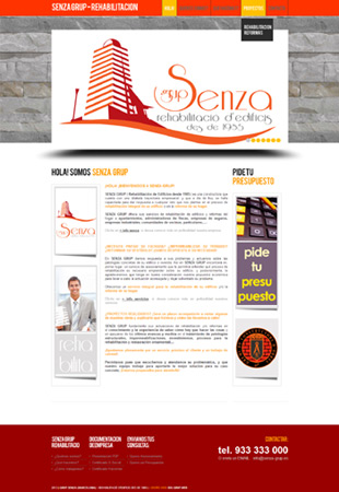 Diseño Web IDG GRUP WEB para SENZA GRUP. Rehabilitación integral de Edificios. Reformas de interiores. (Barcelona).