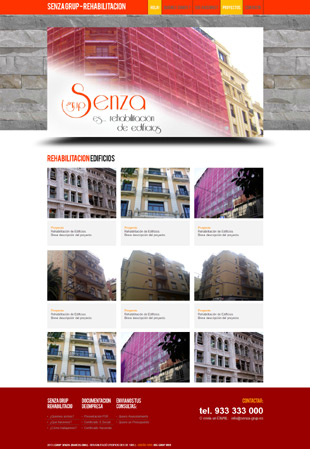 Diseño Web IDG GRUP WEB para SENZA GRUP. Rehabilitación integral de Edificios. Reformas de interiores. (Barcelona).