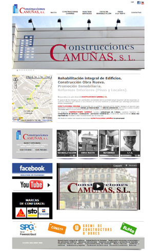 Diseño Web IDG GRUP WEB para CONSTRUCCIONES CAMUÑAS. Rehabilitación integral de Edificios. Decoración y Reformas de interiores. Construcción. Cornellá. (Barcelona).