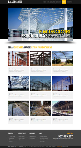 Diseño Web IDG GRUP WEB para ESTRUCTURAS METALICAS LES CLOTES. Estructuras metálicas para Obra pública y privada. Mataró (Barcelona)
