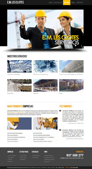 Diseño Web IDG GRUP WEB para ESTRUCTURAS METALICAS LES CLOTES. Estructuras metálicas para Obra pública y privada. Mataró (Barcelona)