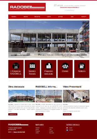 Diseño Web IDG GRUP WEB para RADOBELL CONSTRUCCIONS. Construcción de Obra pública y privada. Rehabilitación integral de Edificios. Decoración y Reformas de interiores. Construcción. Rubi. (Barcelona).