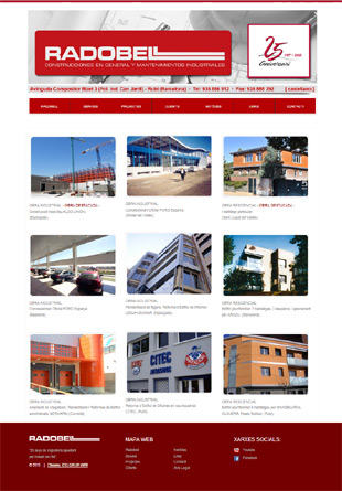 Diseño Web IDG GRUP WEB para RADOBELL CONSTRUCCIONS. Construcción de Obra pública y privada. Rehabilitación integral de Edificios. Decoración y Reformas de interiores. Construcción. Rubi. (Barcelona).